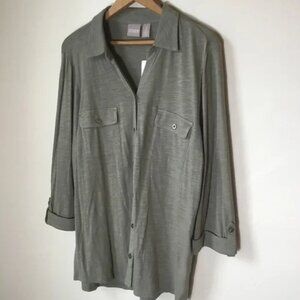 Chico’s Soft Shirt 3/4 Length sleeves NWT
